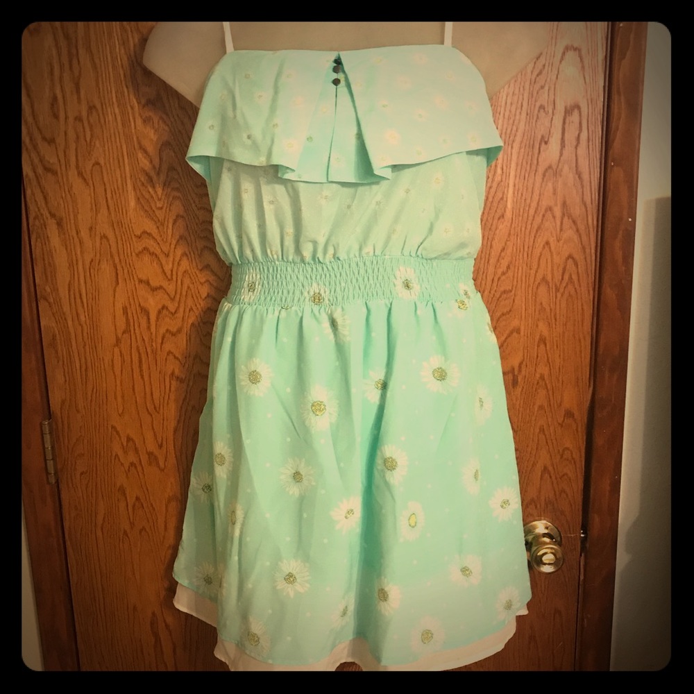 Mint Daisies Sundress w/Adjustable Straps XXL